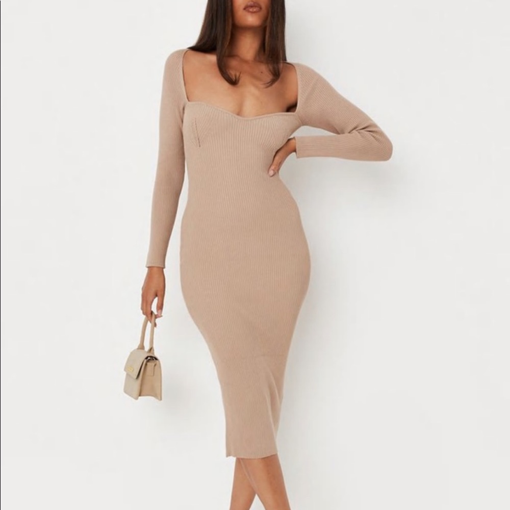 Nude knit dress